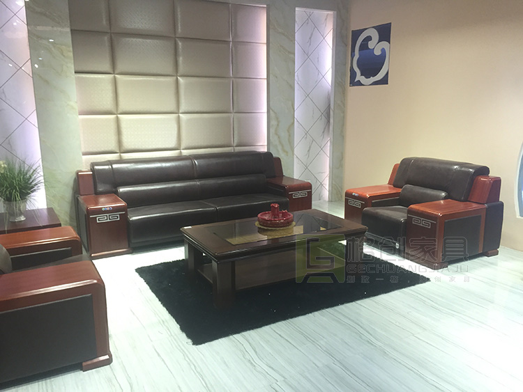 中式實木辦公沙發